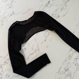 Windsor Party Glow Glitter Mesh Bolero - Black - Size Small